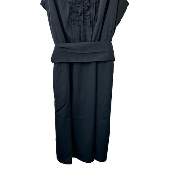 Gap Deep V Sleeveless Sheath Belted Black Dress Women's Size XXL New - Picture 4 of 10